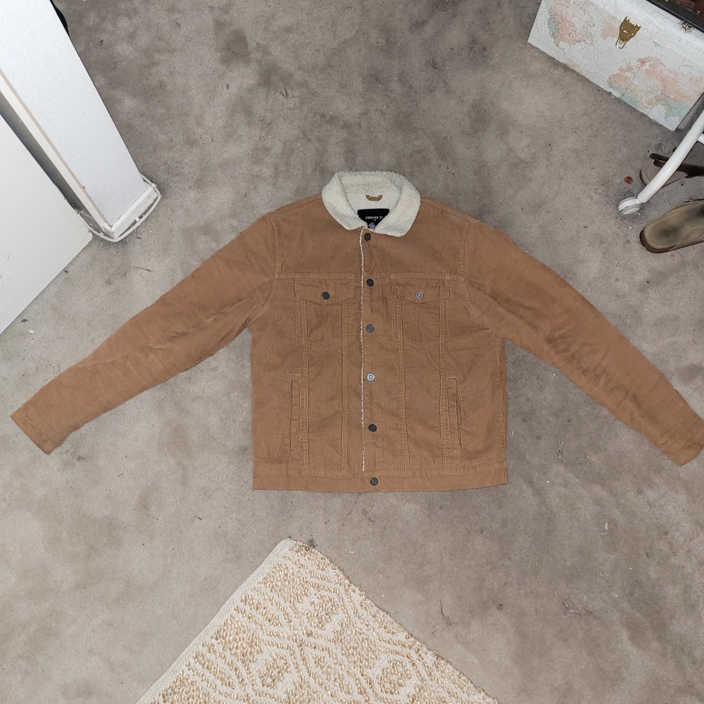 Forever 21 Brown CorduroyJacket with Sherpa Collar